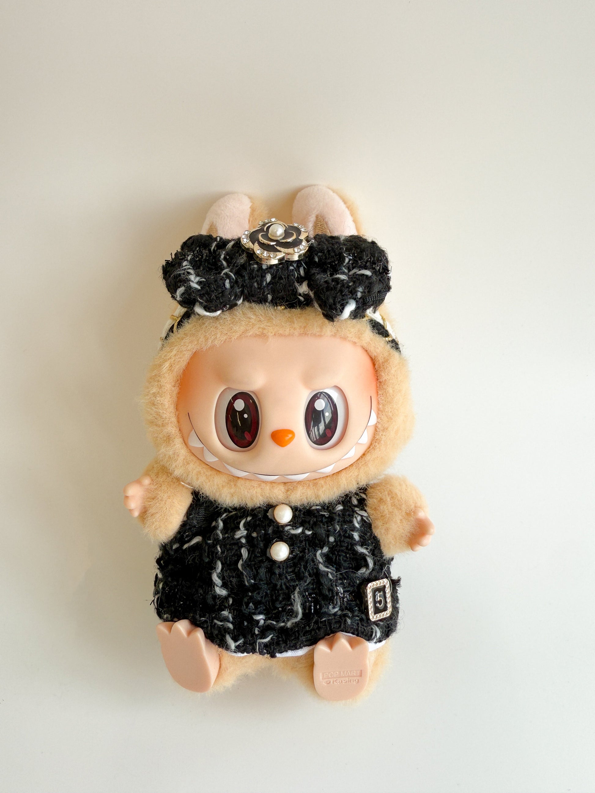 Labubu Classic Black Tweed Dress & Bow Set - Coco Inspired