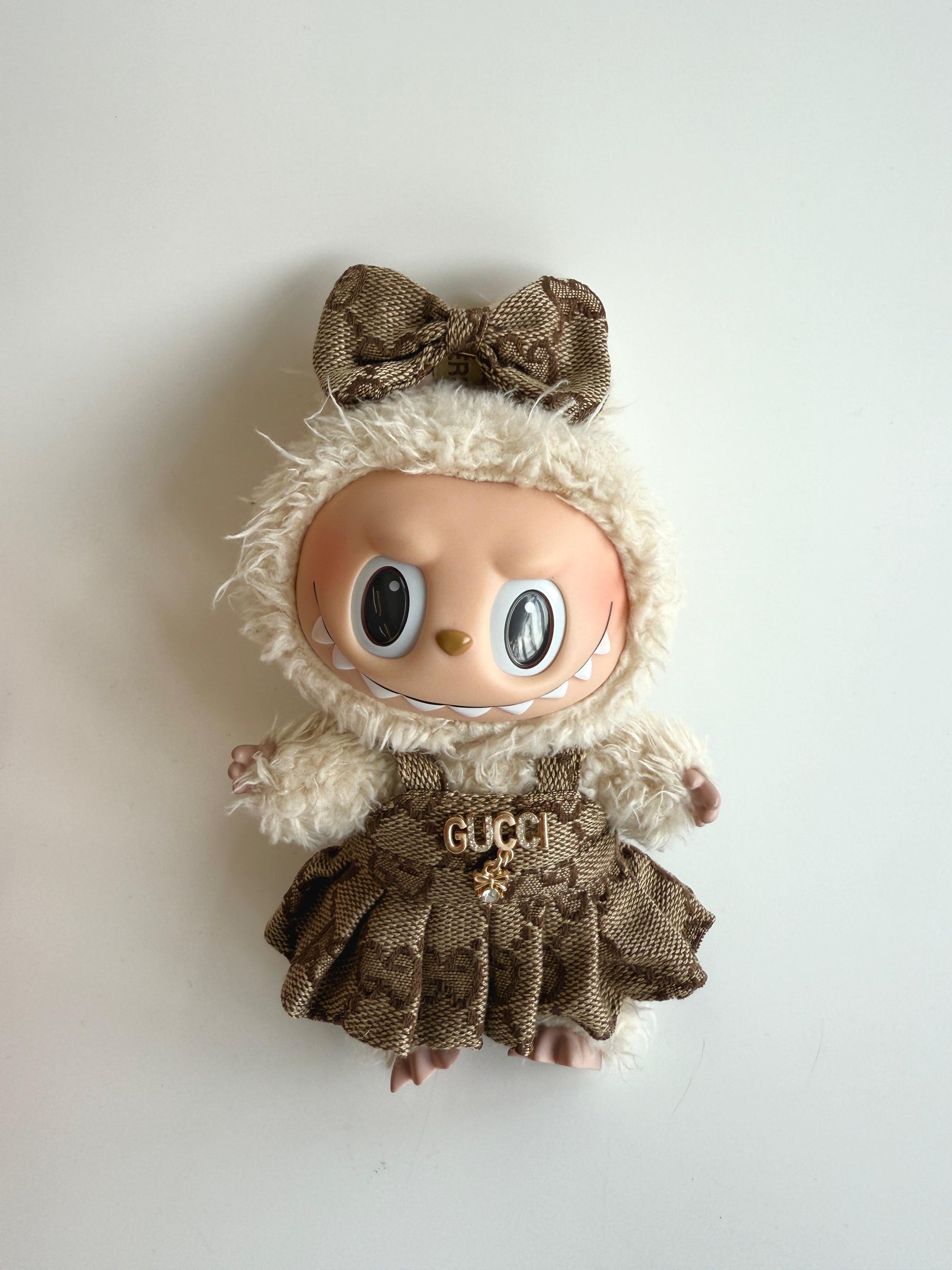 Labubu GG-Inspired Monogram Dress Set with Matching Bow