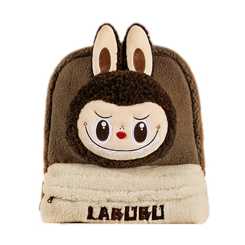 Classic Bag Series-LABUBU Berber Fleece Backpack (Brown)