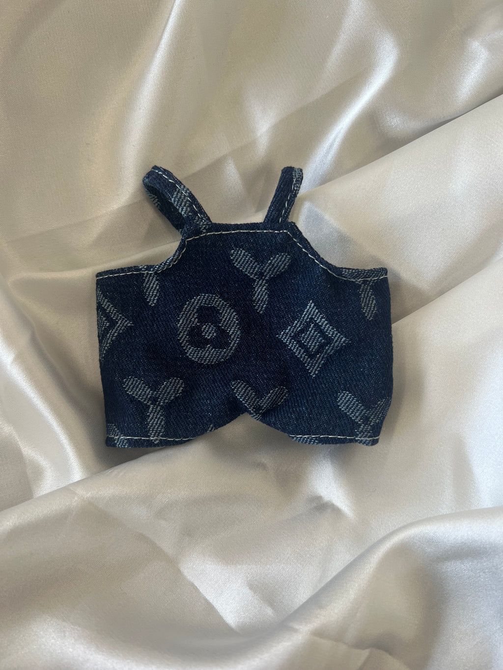 Labubu Navy Monogram Denim Set - Overalls & Fisherman Hat