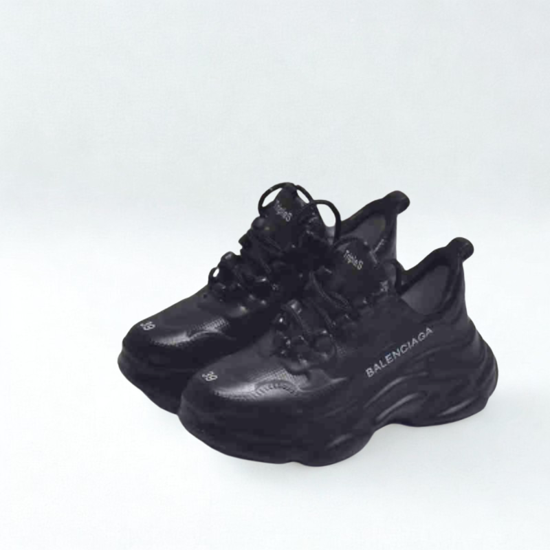 Labubu Designer Chunky Trainers - Triple Black