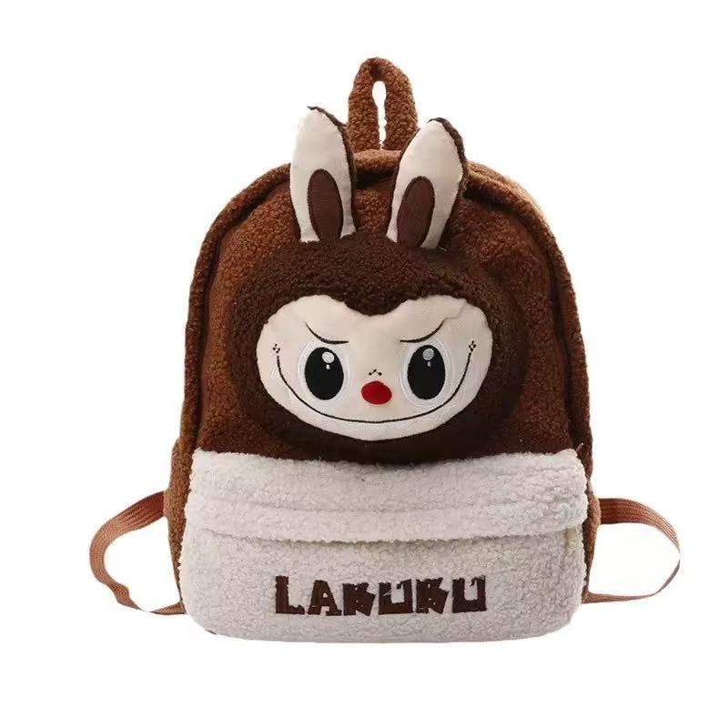 Classic Bag Series-LABUBU Berber Fleece Backpack (Brown)