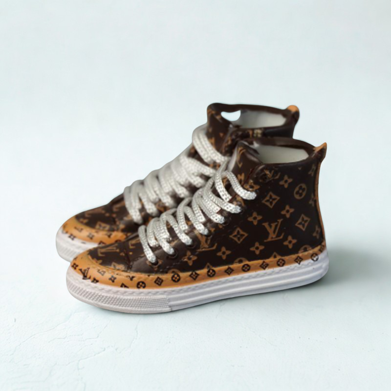 Labubu L.V Inspired High-Top Trainers - Classic Brown