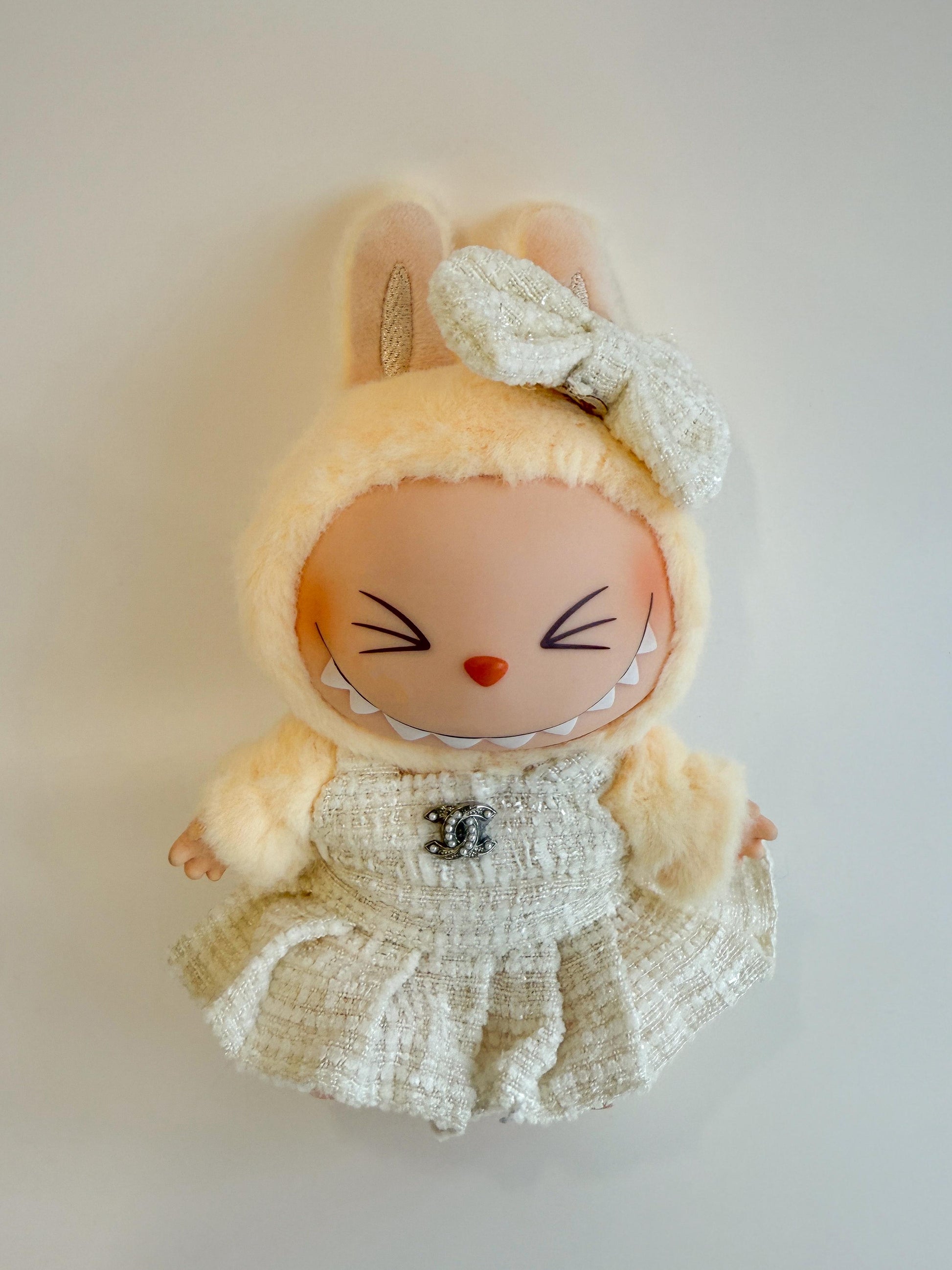 Labubu Haute Couture Cream Tweed Dress Set - Coco Inspired