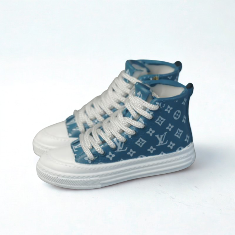 Labubu L.V Inspired High-Top Trainers - Denim Blue